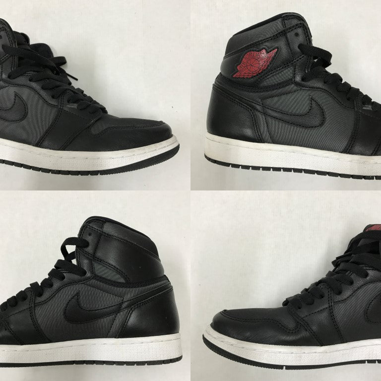 NIKE Air Jordan 1 HI OG Black Red Sneakers Size 27.5