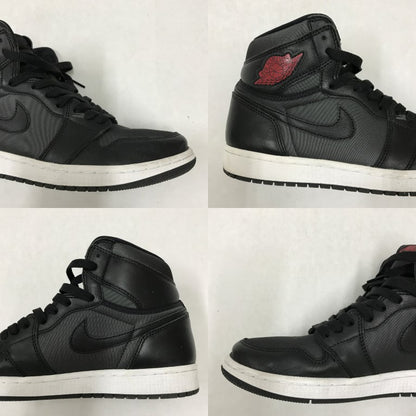 NIKE Air Jordan 1 HI OG Black Red Sneakers Size 27.5