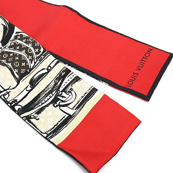 Louis Vuitton Bandeau Trunk Silk Scarf Beige Size ONE SIZE