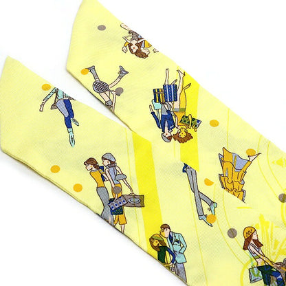 HERMES "Ex-Libris Les Parisiennes" Silk Twilly Yellow