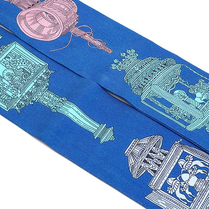 HERMES "Merveilleuses Lanternes" Silk Twilly Blue Multi