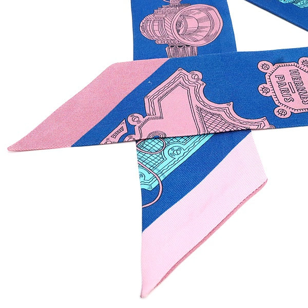 HERMES "Merveilleuses Lanternes" Silk Twilly Blue Multi