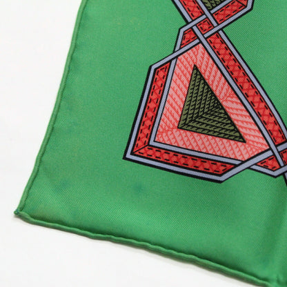HERMES Carré 90 "Cuirs du Desert" Scarf Green Size ONE SIZE