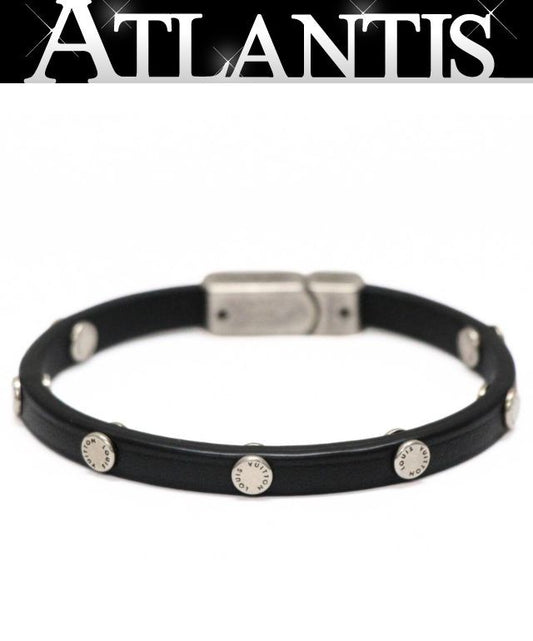 Louis Vuitton Flower Edge Studs Bracelet Black Size ONE SIZE