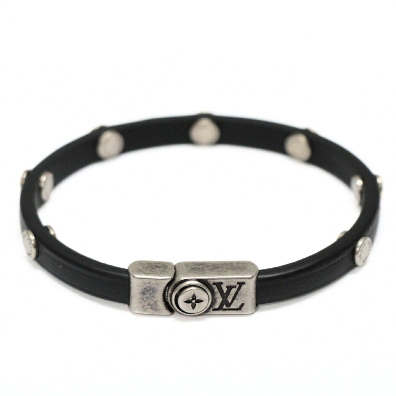 Louis Vuitton Flower Edge Studs Bracelet Black Size ONE SIZE