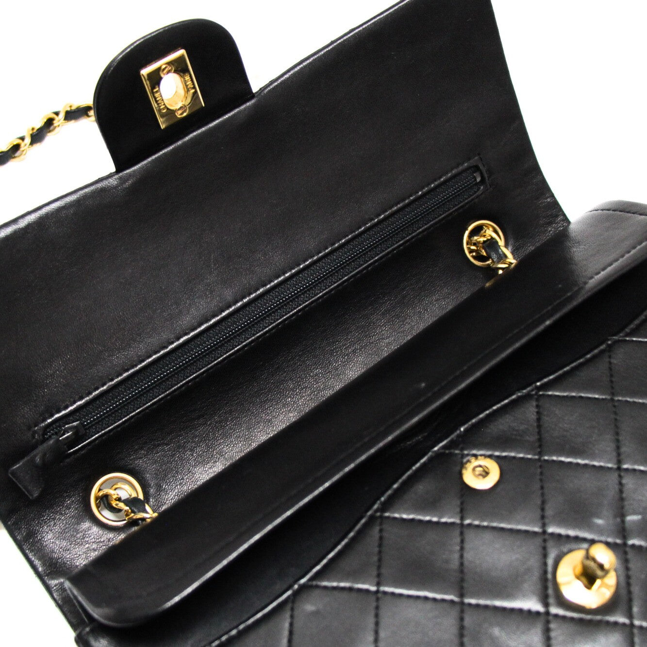 CHANEL Matelasse 25 Double Flap Bag Black Size ONE SIZE