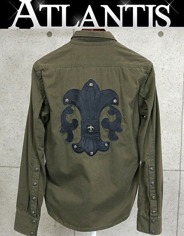 CHROME HEARTS BS Fleur Long Sleeve Military Shirt Size M