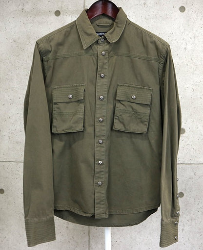 CHROME HEARTS BS Fleur Long Sleeve Military Shirt Size M
