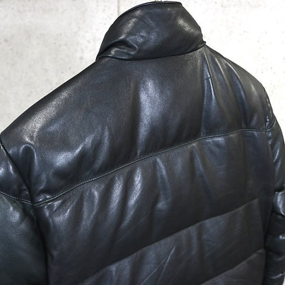 CHROME HEARTS STIFF Leather Down Jacket SV925 Black Size S