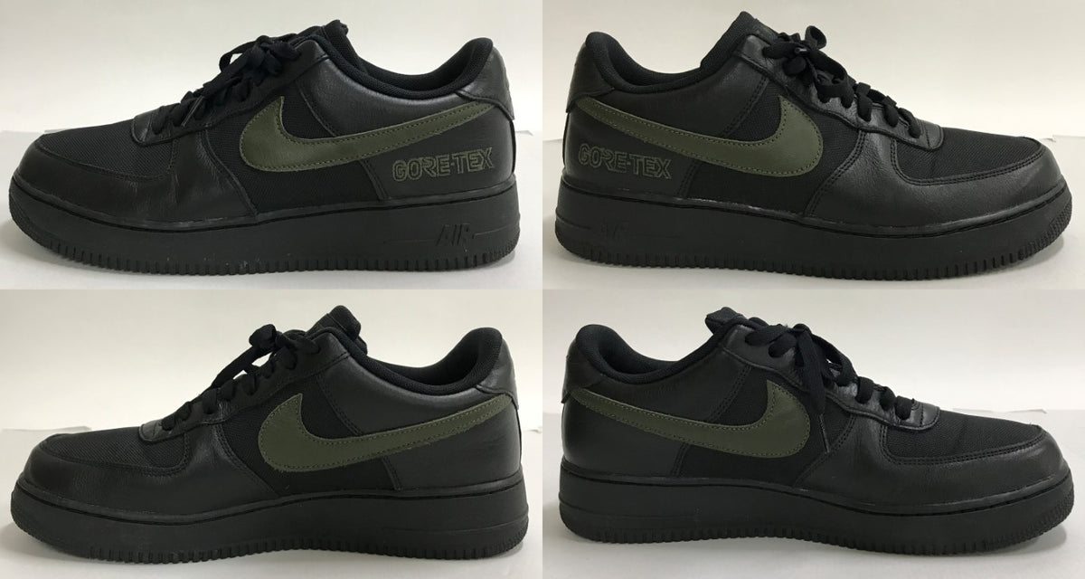 Nike LOW GORE-TEX Air Force 1 Black Khaki Sneakers Size 30