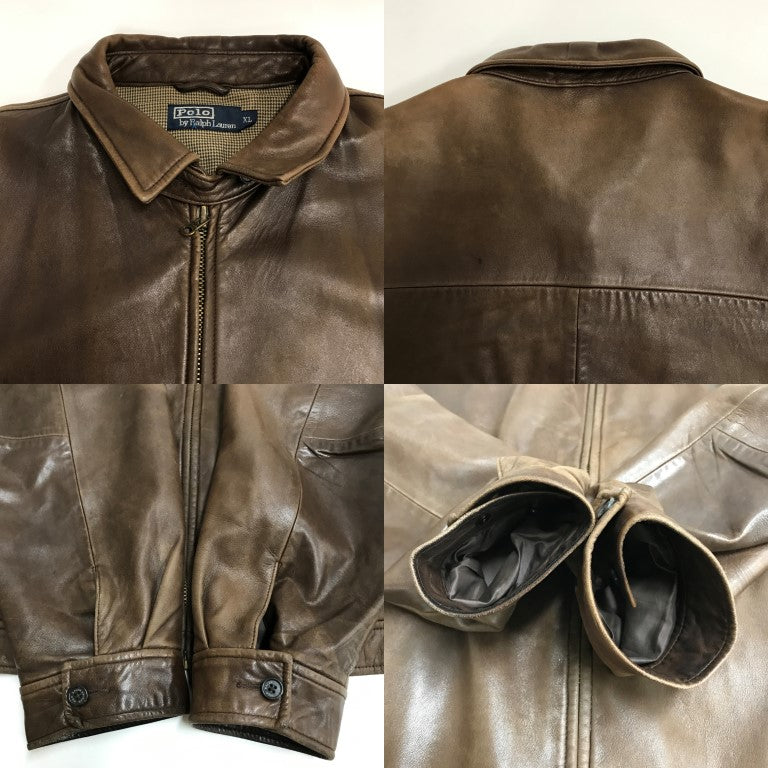 RALPH LAUREN 90s Leather Swingtop Brown Size XL
