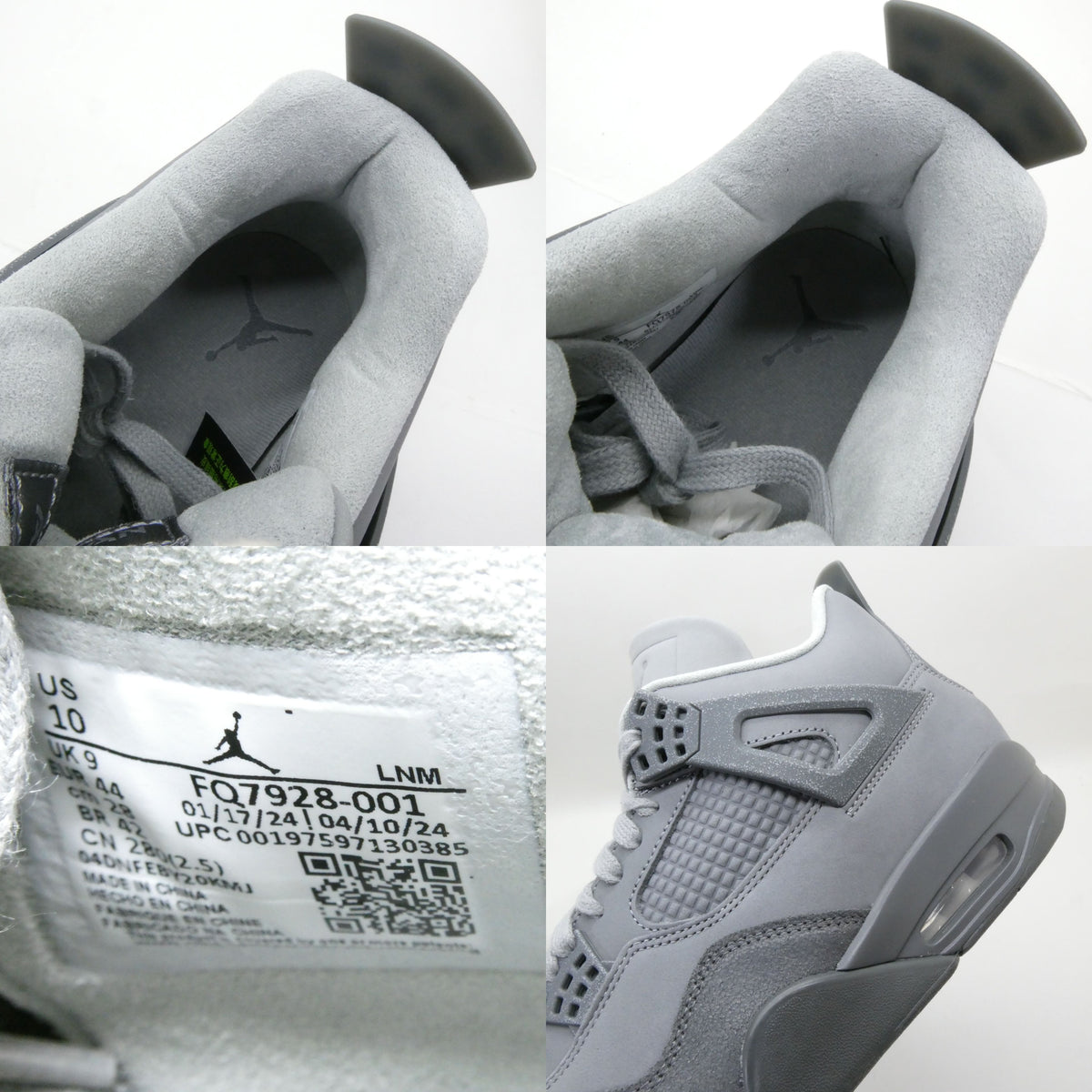 NIKE AIR JORDAN 4 Paris Olympics Sneakers Gray Size 28.0