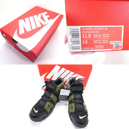 NIKE Air More Uptempo 96 Black Green Sneakers Size 10.5