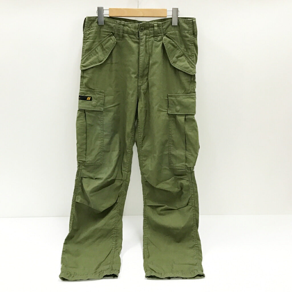 WTAPS Cargo Cotton Satin Trousers Olive Khaki Size 2