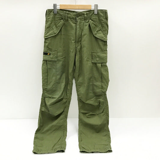 WTAPS Cargo Cotton Satin Trousers Olive Khaki Size 2
