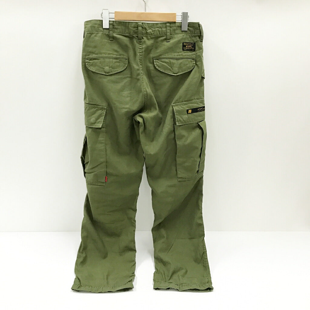 WTAPS Cargo Cotton Satin Trousers Olive Khaki Size 2