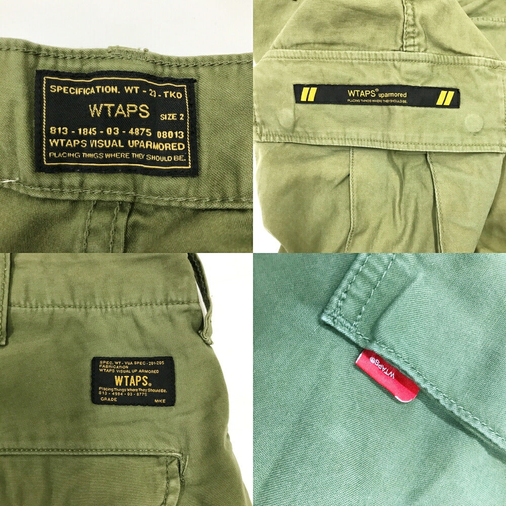 WTAPS Cargo Cotton Satin Trousers Olive Khaki Size 2