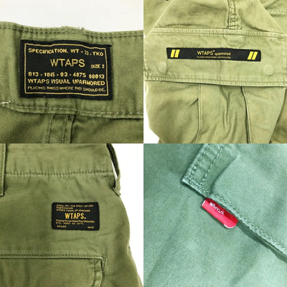 WTAPS Cargo Cotton Satin Trousers Olive Khaki Size 2