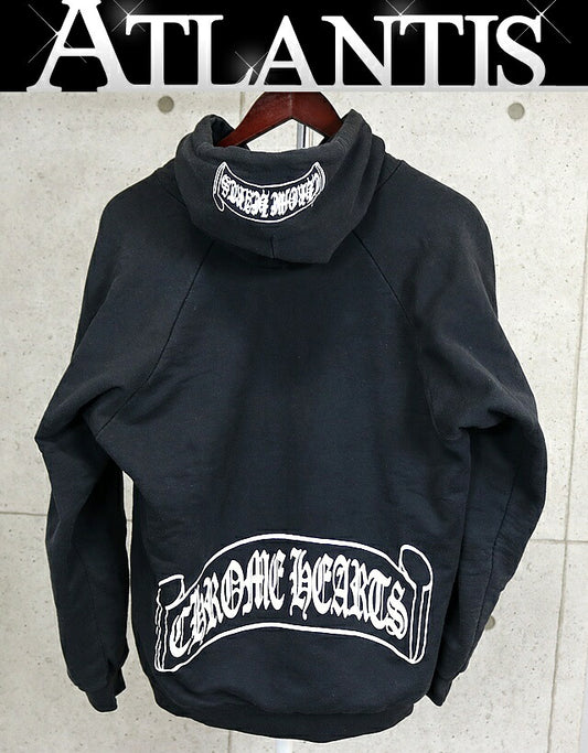 CHROME HEARTS Vintage Thermal Lined Hoodie Black Size M