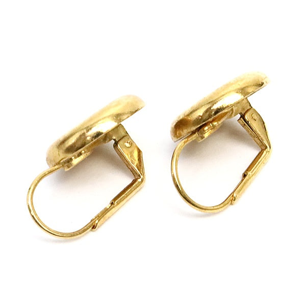 CHANEL Coco Mark Round Earrings Gold Metal Size ONE SIZE