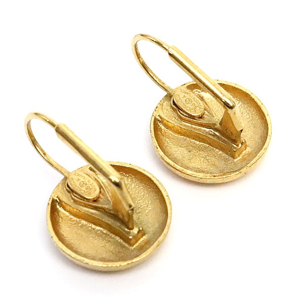 CHANEL Coco Mark Round Earrings Gold Metal Size ONE SIZE