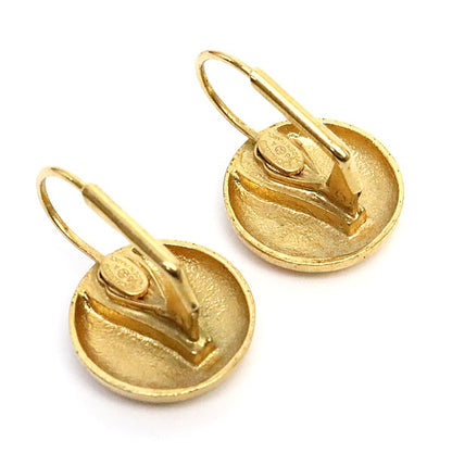 CHANEL Coco Mark Round Earrings Gold Metal Size ONE SIZE