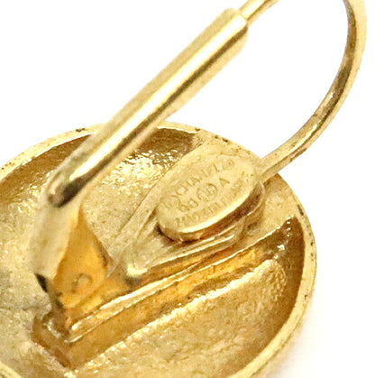 CHANEL Coco Mark Round Earrings Gold Metal Size ONE SIZE