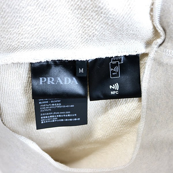 PRADA Vintage Beige Logo Hoodie Size M