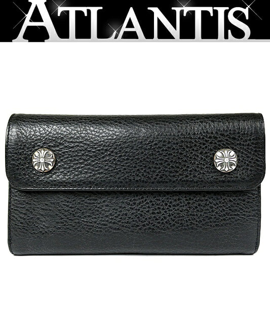 CHROME HEARTS Wave Cross Button Leather Size ONE SIZE