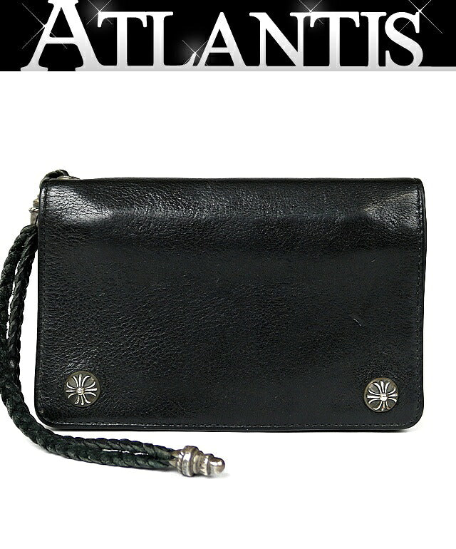CHROME HEARTS 2-Zip Cross Button Leather Size ONE SIZE