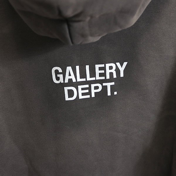 Gallery Dept Gray ATK Logo Paint Distressed Hoodie Size S