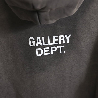 Gallery Dept Gray ATK Logo Paint Distressed Hoodie Size S