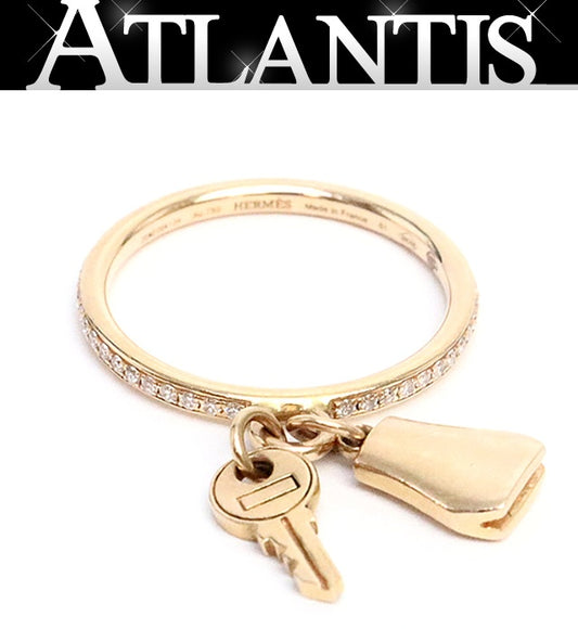 HERMES Kelly Clochette PM 18K Pink Gold Diamond Size US 6