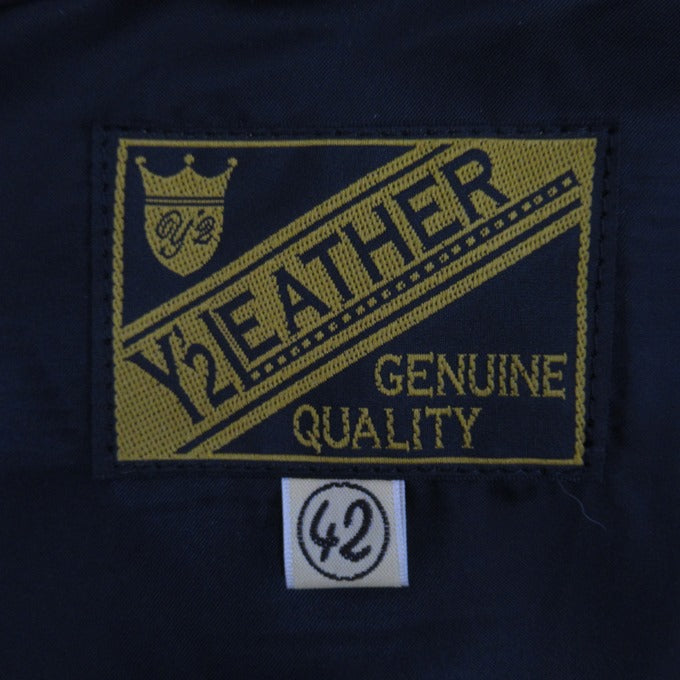 Y'2 LEATHER Steer Oil Western Shirt Black Size 42