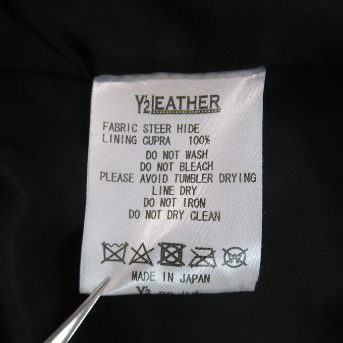 Y'2 LEATHER Steer Oil Western Shirt Black Size 42