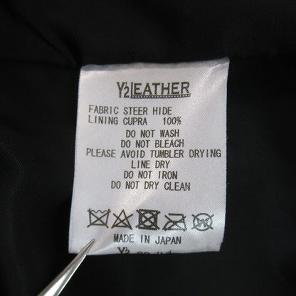 Y'2 LEATHER Steer Oil Western Shirt Black Size 42
