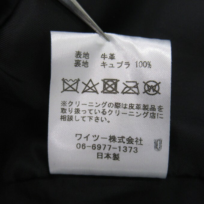 Y'2 LEATHER Steer Oil Western Shirt Black Size 42