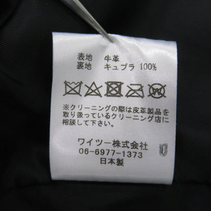 Y'2 LEATHER Steer Oil Western Shirt Black Size 42