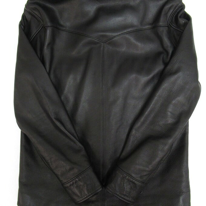 Y'2 LEATHER Steer Oil Western Shirt Black Size 42