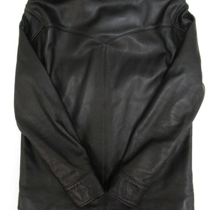 Y'2 LEATHER Steer Oil Western Shirt Black Size 42