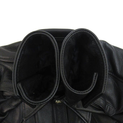 Y'2 LEATHER Steer Oil Western Shirt Black Size 42