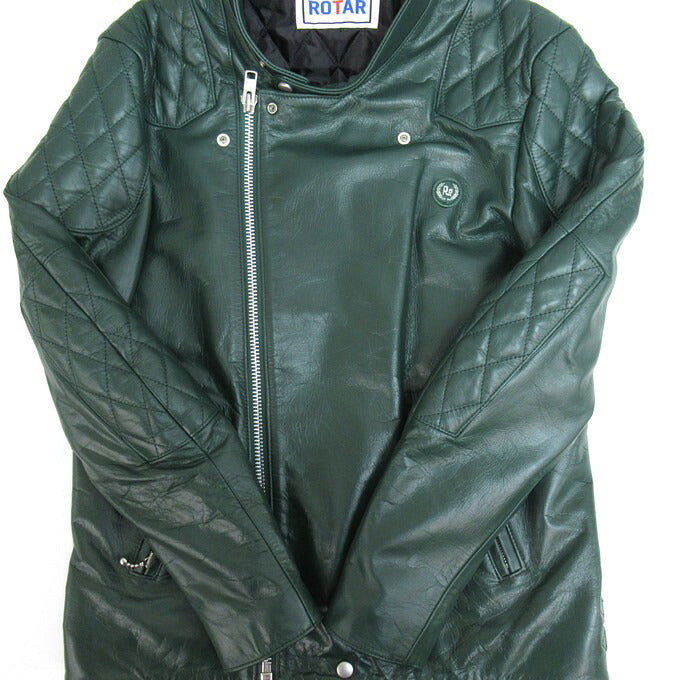 ROTAR Double Rider's Leather Jacket Green Size XL