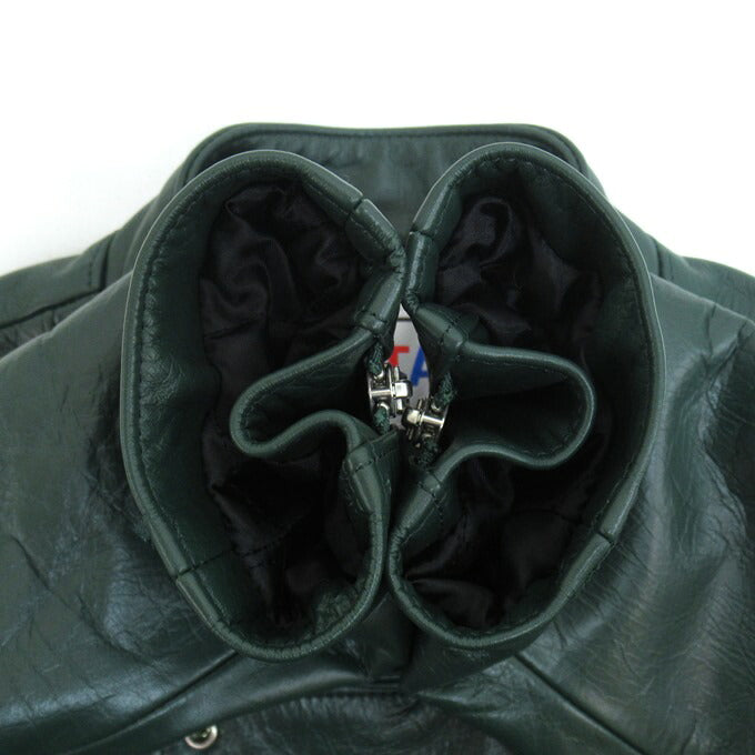 ROTAR Double Rider's Leather Jacket Green Size XL