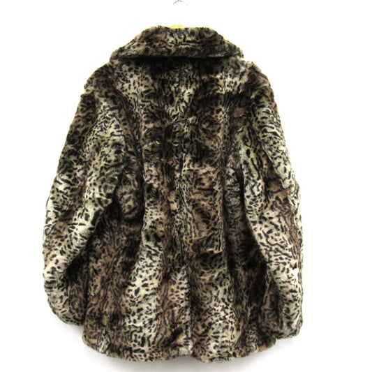 Schott Leopard Fur Peacoat Beige Coat Size XL