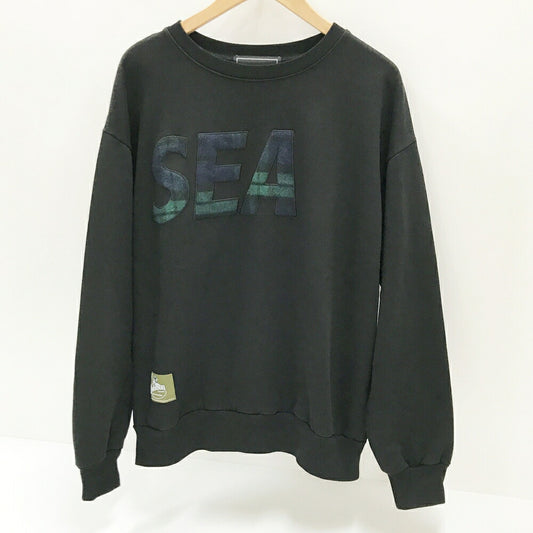 JOHNSON WOOLEN MILLS x WIND AND SEA Sweatshirt Black Size M