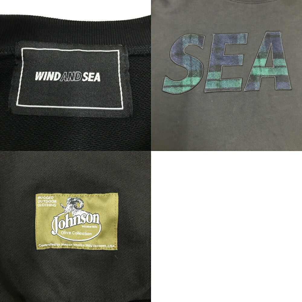 JOHNSON WOOLEN MILLS x WIND AND SEA Sweatshirt Black Size M