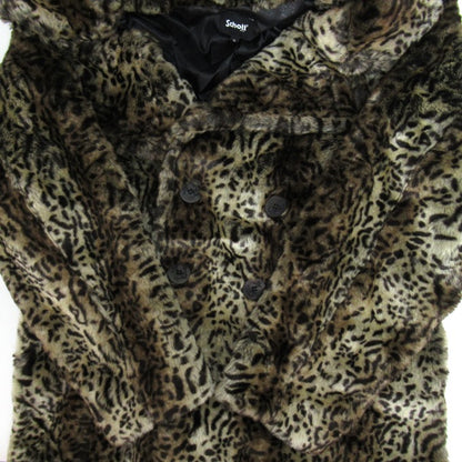 Schott Leopard Fur Peacoat Beige Coat Size XL