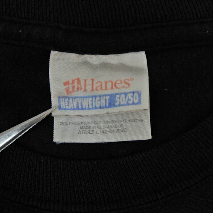 Hanes Heavyweight 50/50 Print T-Shirt Black Size L