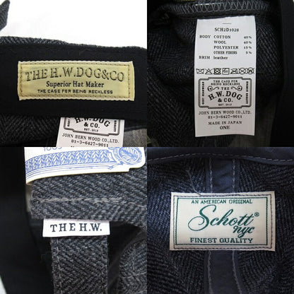 Schott x THE H.W.DOG&CO. Black Trucker Cap