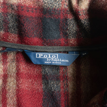 POLO RALPH LAUREN Check Pattern Wool P-Coat Size M